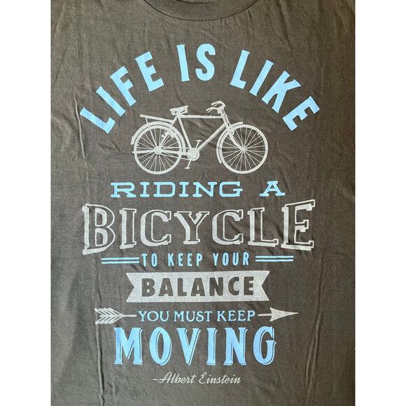 The Tech Museum Men ShortSleeve Tshirt size M,Gray,Keep Balance Must Keep Moving - Picture 7 of 8